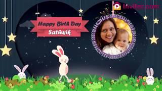 Bunny Themed Birthday Video Invitation for Kids | Inviter.com