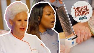 Most-Ridiculous Misuses of Cooking Tools on Worst Cooks in America S27  Food Network