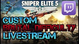 Custom BRUTAL Difficulty | Twitch Livestream | Atlantic Wall | One Life | Sniper Elite 5