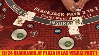 HIGH LIMIT Blackjack from PLAZA in downtown Las Vegas. 2 hands Live Blackjack! Casino table Games!