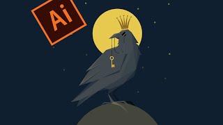 Как нарисовать стильного ворона в программе Adobe Illustrator. Начинающим и не только