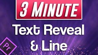 Premiere Pro : How to Create a Text Reveal with Vertical Line (Fast Tutorial)