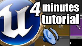 UE 4 Minutes TUTORIAL - Sound, Music Volume Level Change Control Settings with Sound Class.