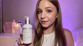 АСМР Забота перед сном  Уход за кожей и Массаж. Тихий голос | ASMR Nighttime Skincare & Massage