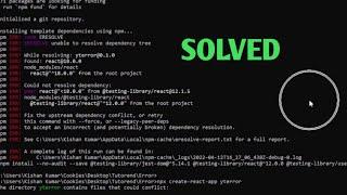 Unable to resolve dependency tree error while running create-react-app react 18