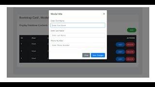 how to make a model and forms using Bootstrap 4