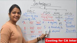 Techniques of Inventory Control ll Material Costing Part 2 ll CA Anushri Agrawal AIR 6