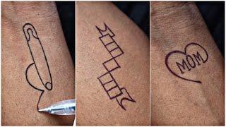 3 different types of MOM DAD tattoo ideas  making with pen #vial #art #artist_kumresh