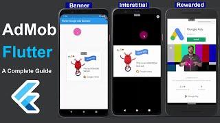 AdMob intergration in Flutter project. Banner ads, interstitial ads,  rewarded ads. A complete guide