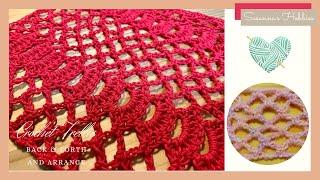 How to crochet step by step with diagrams "2 trellis stitches” back & forth English tutorial