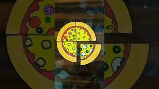 How to make a cardboard pizza  || Diy paper pizza ||4 different toppings in one pizza ||