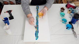 GORGEOUS Acrylic Pour with ZINC WHITE? - Abstract Acrylic Fluid Painting