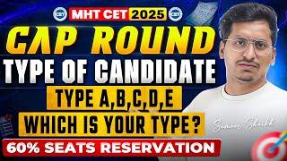 MHT CET CAP ROUND 2025|Type of Candidates (Type - A,B,C,D,E)Domicile Certificate|60% Seats Reserved