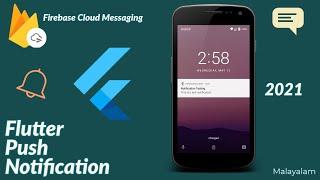 flutter push notification malayalam tutorial 2021 andoird firebase cloud messaging fcm latest