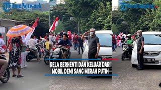 Viral Bapak-bapak Rela Berhenti dan Keluar dari Mobilnya Demi Sang Merah Putih