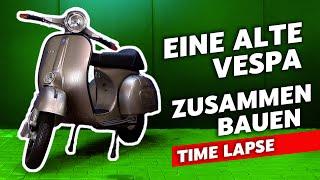 Eine alte Vespa zusammenabuen - Assembling an old Vespa. Time Lapse