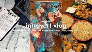 introvert vlog: manga shopping & haul, cafe visits, making ebook, hibachi & sushi, binging anime !