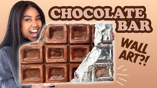 DIY Giant Chocolate Bar Wall Art Using Household Scraps