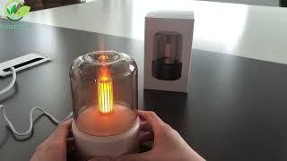 Kinscoter Aroma Diffuser Candlelight Lamp Essential Oil Humidifier Warm Led Light Car Fogger