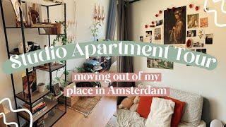 I'm moving out of my studio apartment so here's a little tour | Amsterdam student housing