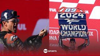 PODIUM CELEBRATIONS!  Jorge Martín celebrates after winning 2024 MotoGP championship 