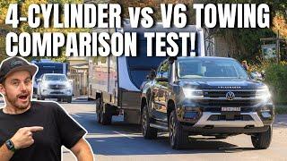 VW Amarok 4-cylinder vs V6 towing test comparison review! (TDI500 v TDI600)