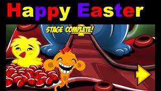 Monkey Go Happy Stage 413 Easter Egg Hunt / Счастливая обезьянка: Уровень 413 - 100% прохождение