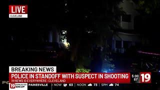 Standoff with Cleveland murder suspect