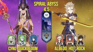 C0 Cyno Quickbloom & C2 Albedo Hot Rock | Genshin Impact Spiral Abyss Version 4.5