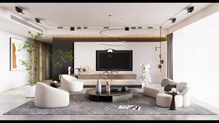 Enscape Living room interior design Modeling in Sketchup | Designed by IID Studio