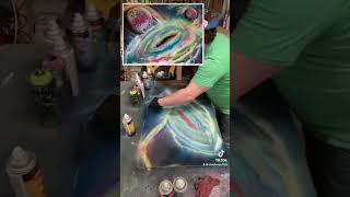 Galaxy Painting with Spray Paint Art - DIY Planets and Stars #painting