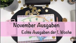 So lief meine 1. Woche im November - echte Ausgaben! Geldsparen mit der Umschlagmethode