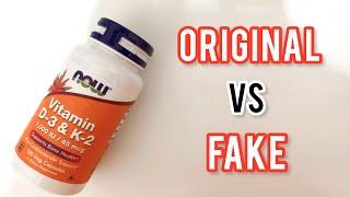 TIPS MEMBEDAKAN VITAMIN ASLI vs PALSU ( ORI vs FAKE ) VITAMIN NOW VITAMIN D-3 & K-2 1000iu / 45mcg