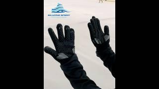 Gel Padded Anti-slip Gripper Gloves with Rhinestone Snowflakes by SkatingSpirit.com