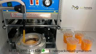 Semi-Automatic Juice cup  filling and sealing machine | Laminated Glass Sealer