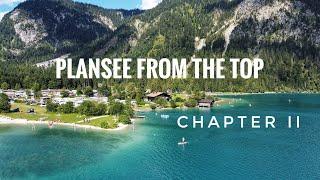 Plansee, beach, boat trip. Relaxed, calm music. Views from the drone.