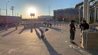 1st amendment protest Chalking at Las Vegas City Hall- City Marshals arrive