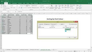 Sorting by Excel Font Colour