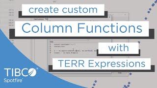 Create your own Column Functions | TERR Expressions | Spotfire