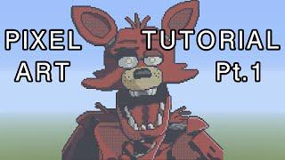 Minecraft Pixel Art Tutorial - Foxy FNAF Part 1