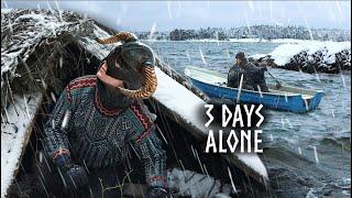 3 Day Winter Survival on a WINTER ISLAND & Heavy Snow in Skyrim