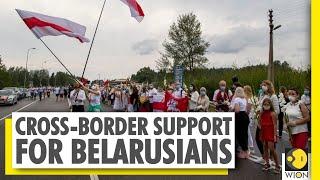 Lithuania citizens form human chain to support Belarus anti-govt protests | World News