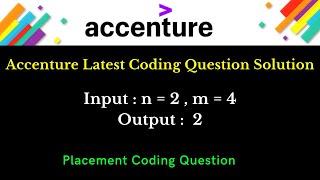 Accenture Coding Question Solutions | Input Output Campus