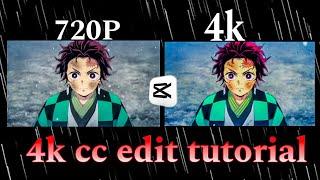 How to get 4k cc in Capcut/4k quality edit tutorial