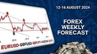 Weekly Forex Forecast for 12 to 16 August 2024 (EURUSD,GBPUSD,GBPJPY,AUDUSD,USDJPY)#forex