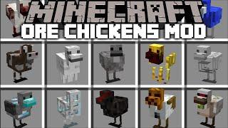 Minecraft ORE CHICKEN FARM MOD / SPAWN CHICKENS TO GET RESOURCES !! Minecraft