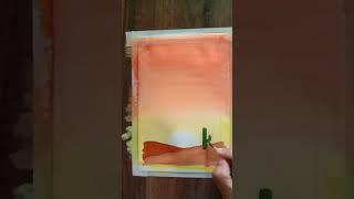 easy acrylic painting || sunset painting || #Sameer art studio # shorts .......