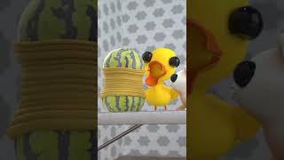 Watermelon challenge🫨#humor #challenge #babyduck