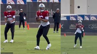 DESMOND RIDDER THROWS DEEP BALL AT RAIDERS PRACTICE; TAKES REPS SIDE-BY-SIDE WITH GARDNER MINSHEW