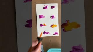 How to make watercolor-like inky abstract flower sticker-style collage fodder